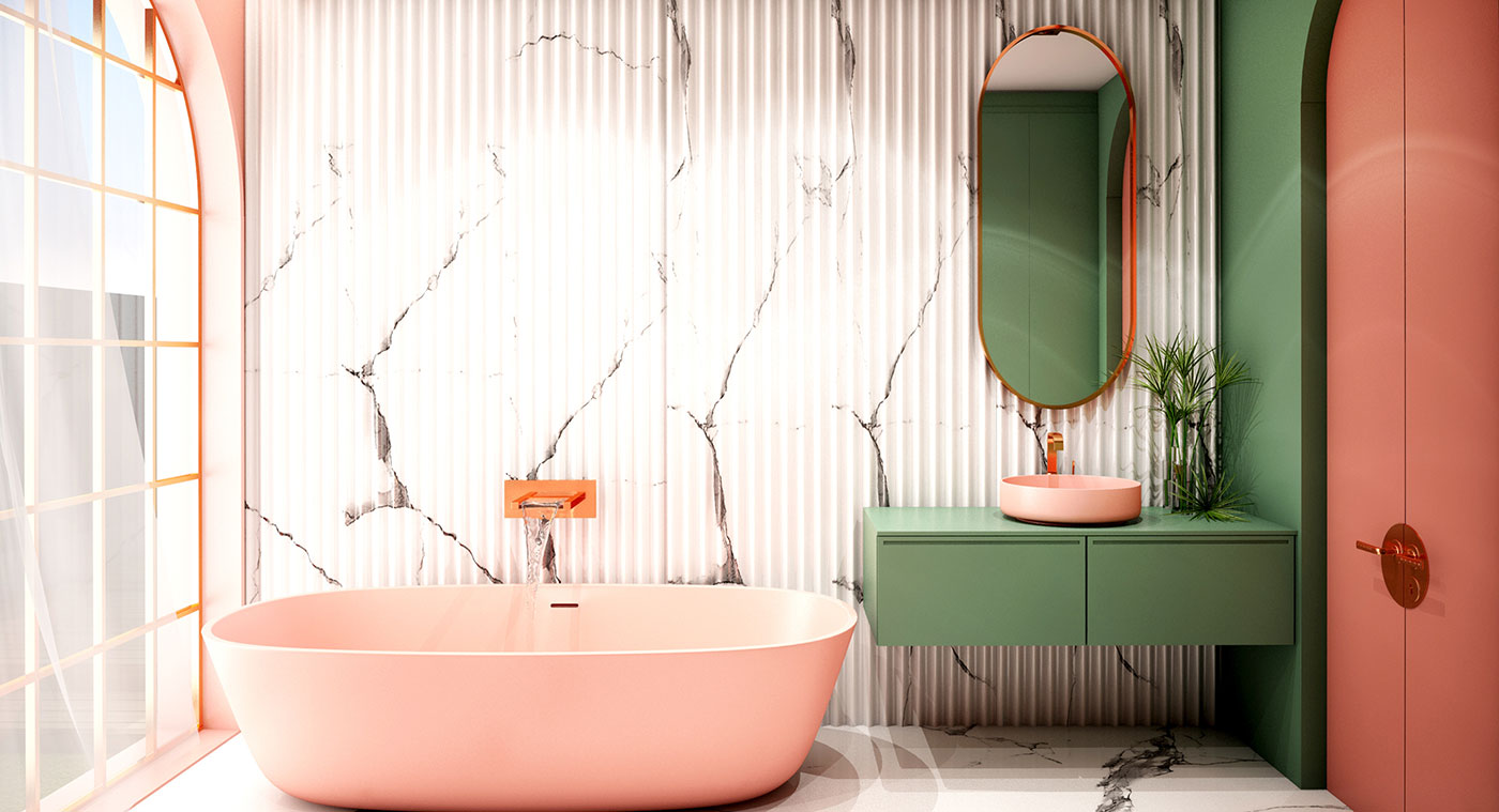 Bagno 2020 - Rosa e verde